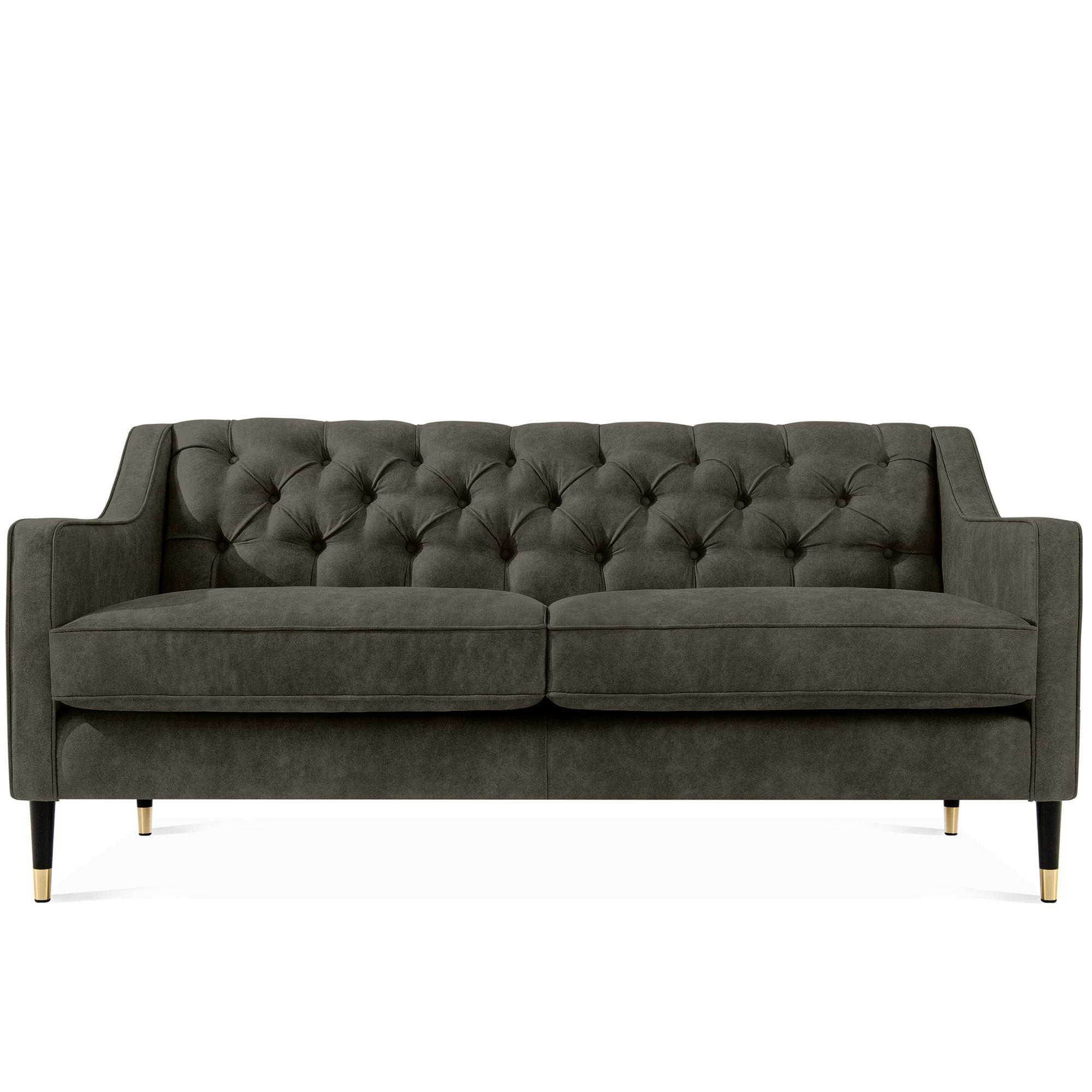 2-SITZER-SOFA NOMUS gesteppt, Graphitfarben - Wengefarben/Graphitfarben, Holzwerkstoff (170/78/80cm) - KONSIMO®