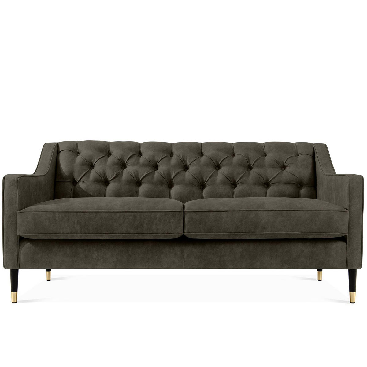 2-SITZER-SOFA NOMUS gesteppt, Graphitfarben - Wengefarben/Graphitfarben, Holzwerkstoff (170/78/80cm) - KONSIMO®
