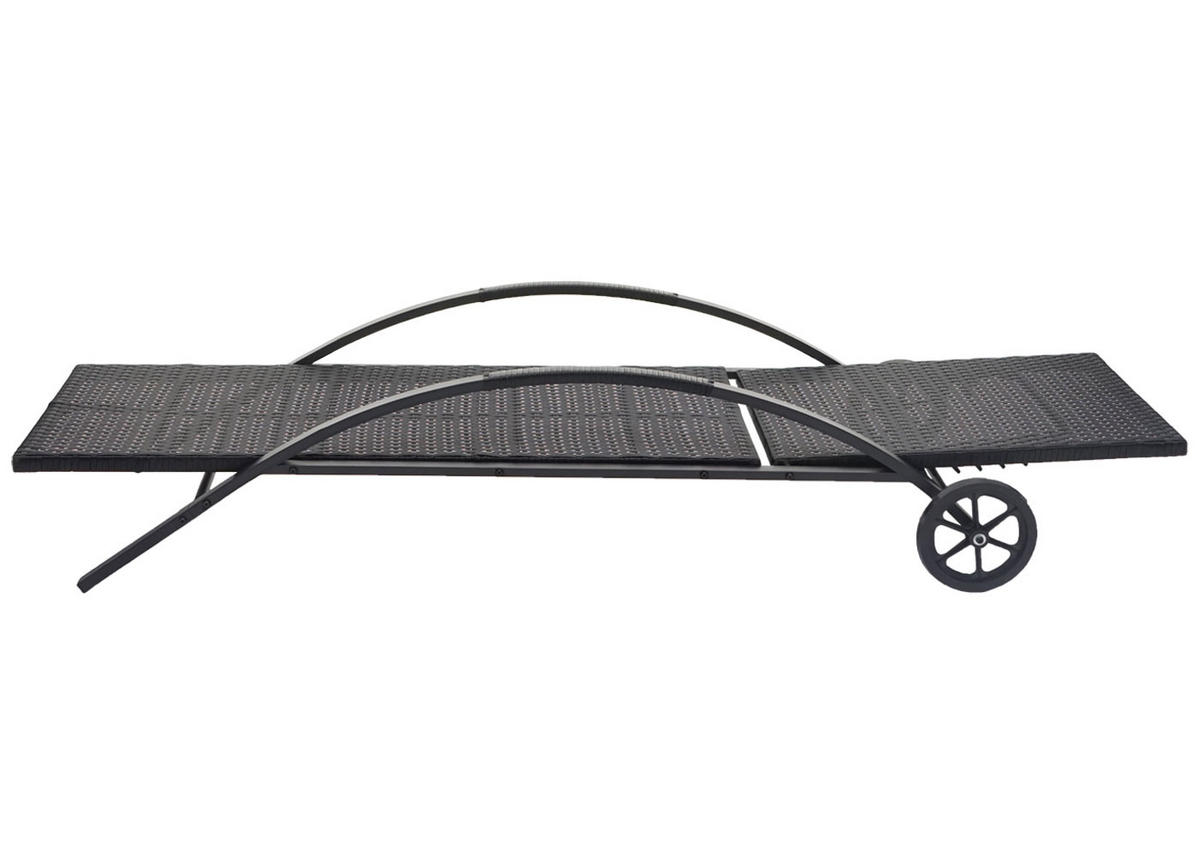 SONNENLIEGE Schwarz, Beige - Beige/Schwarz, Kunststoff (65/87/200cm) - MCW