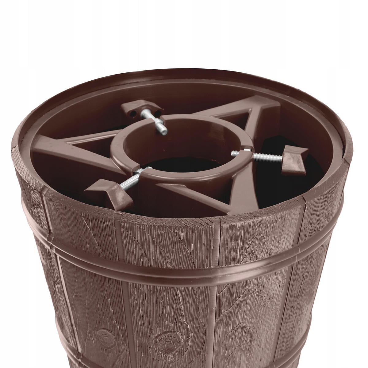 KADAX Großer Weihnachtsbaumständer für einen echten Weihnachtsbaum, Blumentopfbaum, 2,8 m - Braun, Kunststoff (29.5cm) - KADAX