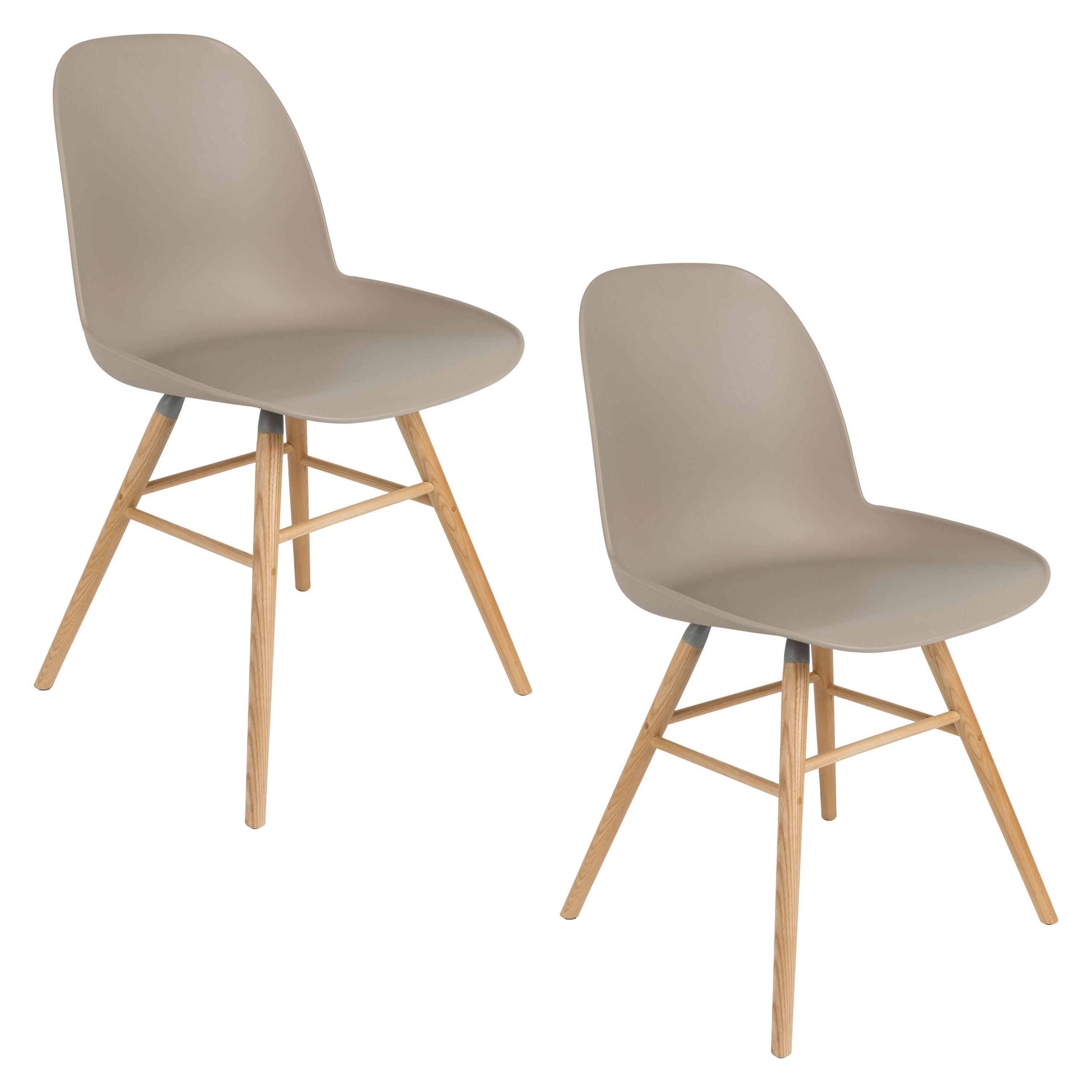 ESSZIMMERSTUHL Albert Kuip Taupe - 2 er Set - Braun, Kunststoff (49/81.5/55cm) - Zuiver