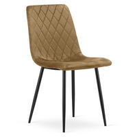ESSZIMMERSTUHL TURIN brauner Sitz, schwarze Beine - Schwarz/Braun, Textil (44.5/88.5/53cm) - Valora