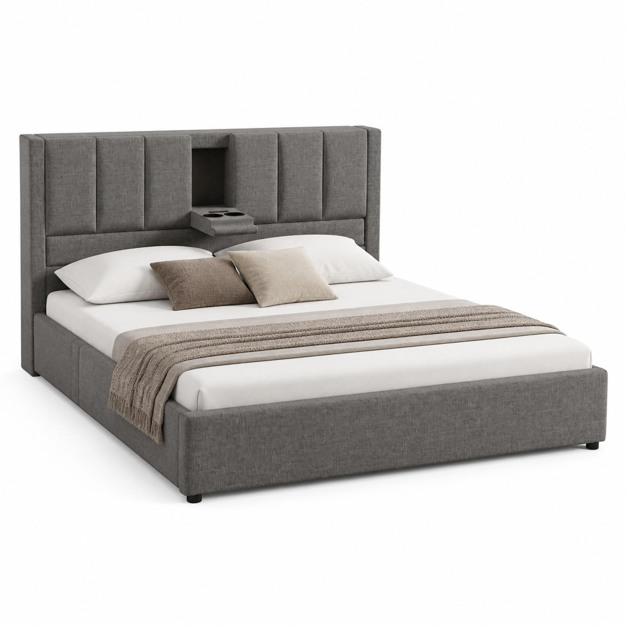 Meubliv Polsterbett Grau 160x200 cm