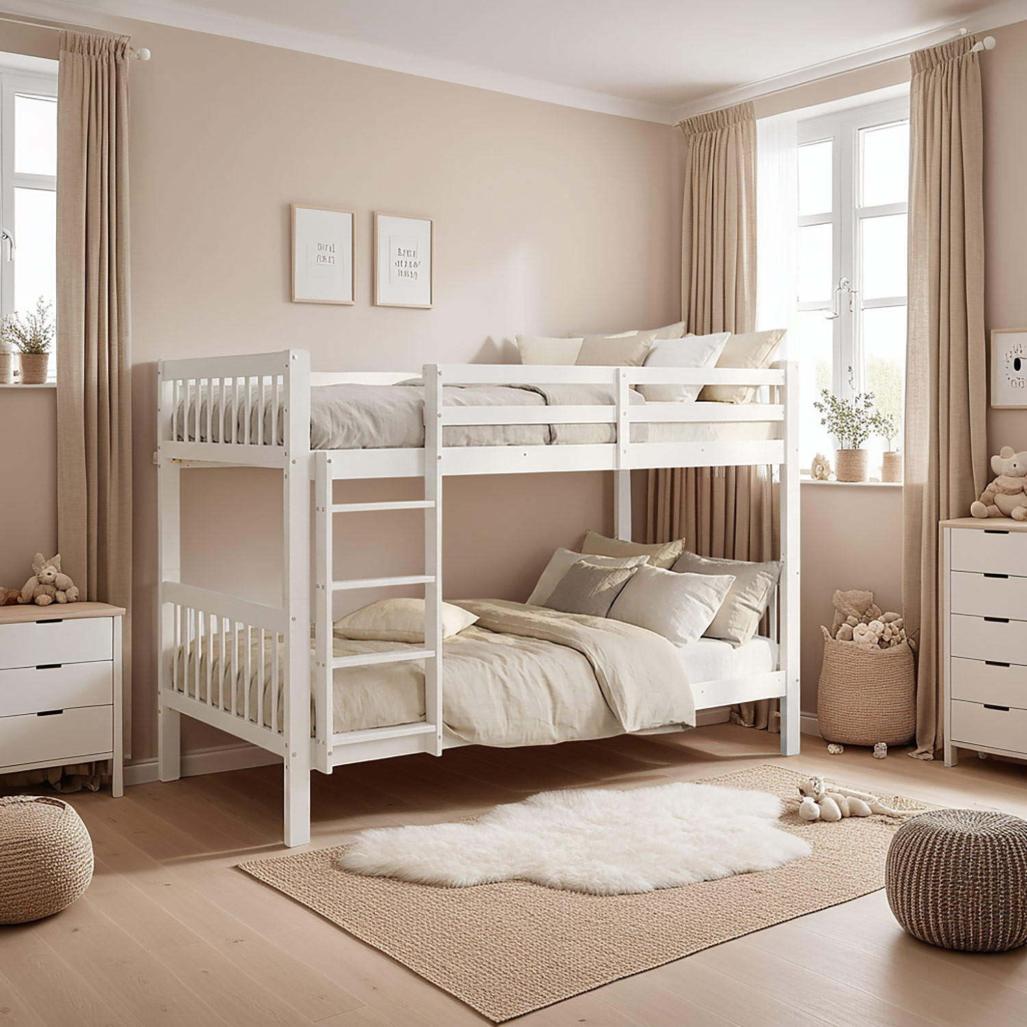 ETAGENBETT mit Lattenrost 90/200 cm Weiß - Weiß, Holz (90/200cm) - Homestyle4u