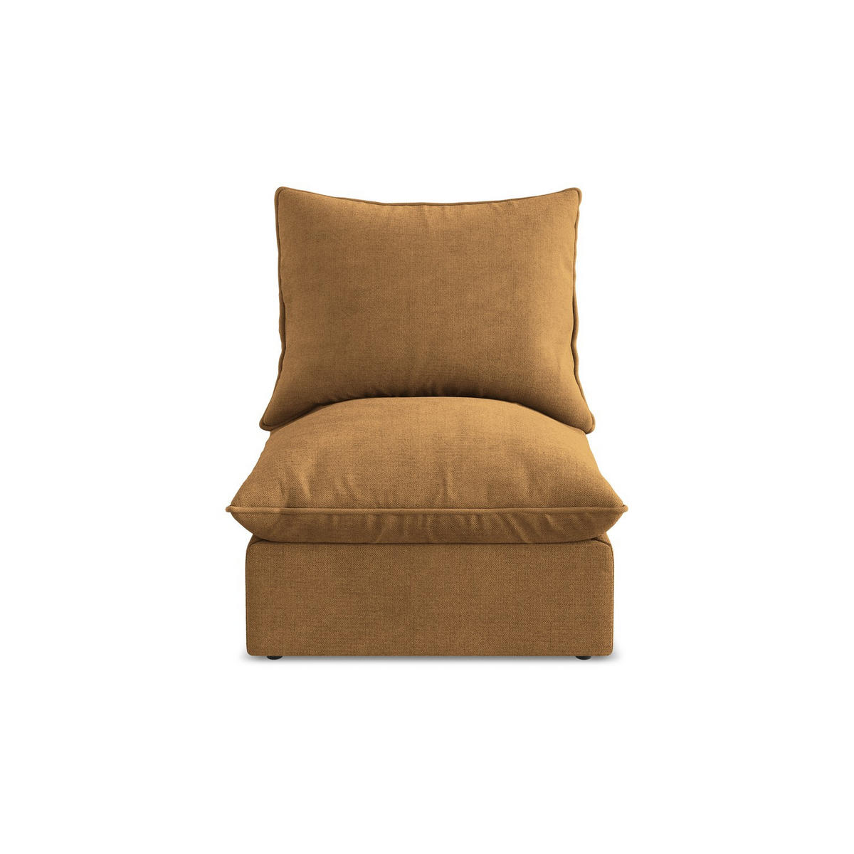 SOFAELEMENT Strukturstoff Orange - Terracotta/Schwarz, Holzwerkstoff/Kunststoff (75/77/90cm) - Makamii