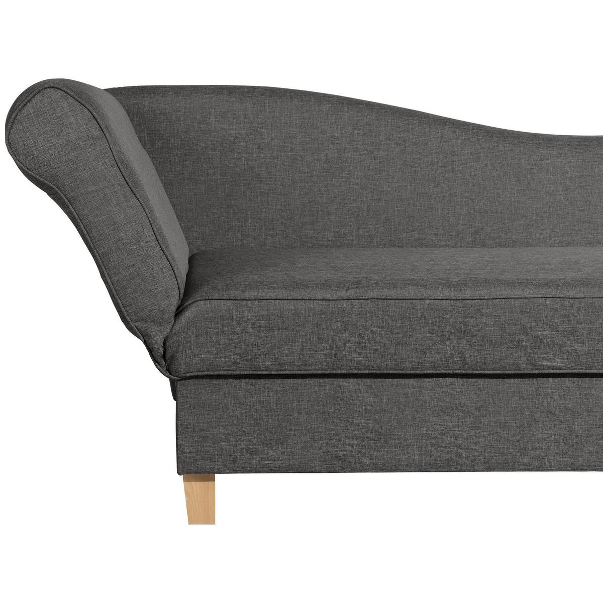 RECAMIERE mit Armteil links klappbar Katia Bezug Flachgewebe Buche natur / anthrazit - Anthrazit, Kunststoff (190/82/88cm) - 58aufmkessel