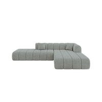 ROHOVÁ SEDAČKA s otomanem, pravá BILA-L 289x176x71 Zelená Žinylka - černá/mátově zelená, kompozitní dřevo/textil (289/176cm) - ALTDECOR