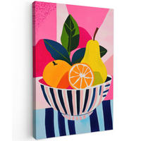 LEINWANDBILD Obst - Abstrakter Hintergrund - Rosa Deko Groß 90x140 cm - Pink, Textil (90/140cm) - MuchoWow