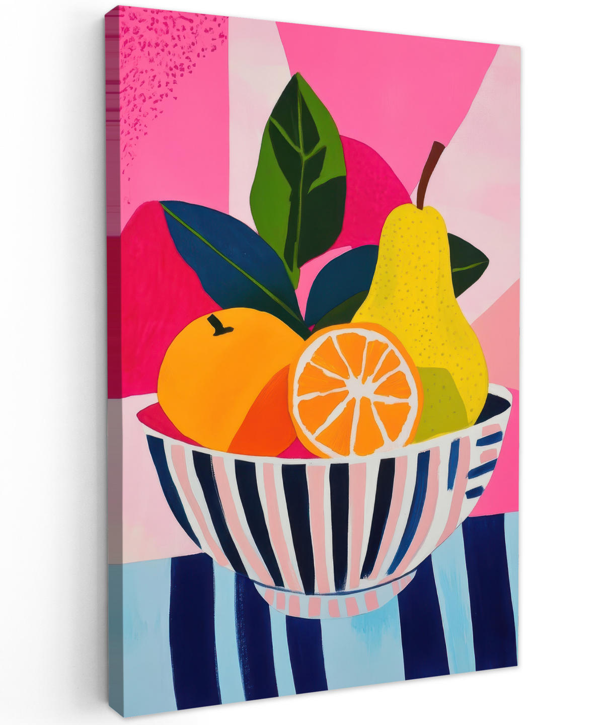 LEINWANDBILD Obst - Abstrakter Hintergrund - Rosa Deko Groß 90x140 cm - Pink, Textil (90/140cm) - MuchoWow