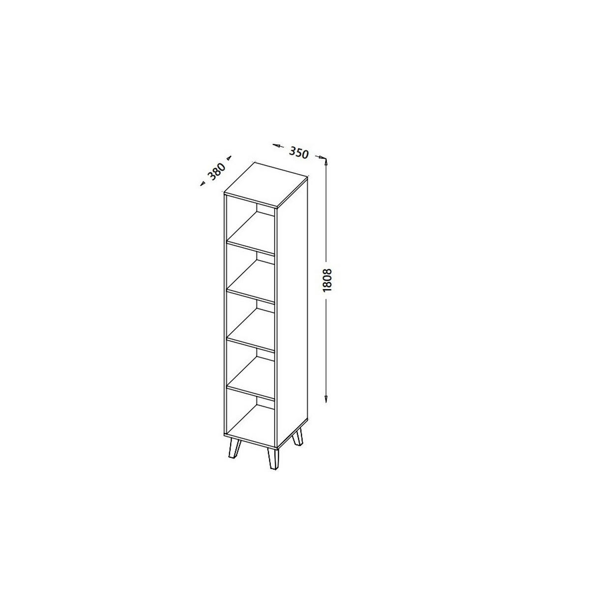 BÜCHERREGAL FIABA 35/180,8/38 cm Wohnzimmerregal Hochschrank Regal Anthrazit - Anthrazit, Holzwerkstoff (35/180.8/38cm) - MASSENO