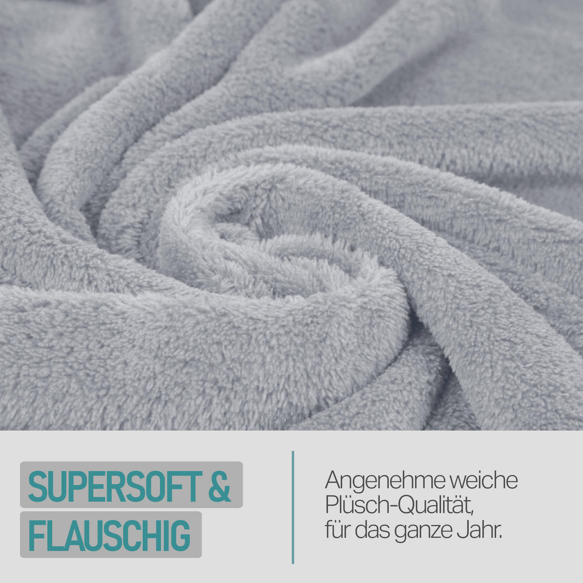 KUSCHELDECKE MIT ÄRMELN 130 x 180 cm Grau - Hellgrau, Textil (180/130cm)