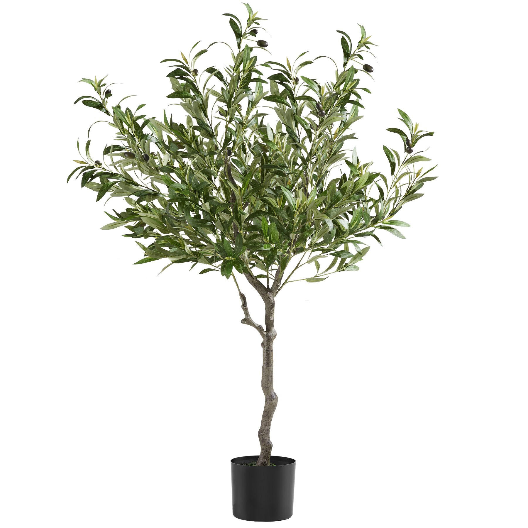 KÜNSTLICHER-OLIVENBAUM Oleand,stabiler Kunststoff-Blumentopf,grün - Grün, Kunststoff (120cm) - tectake