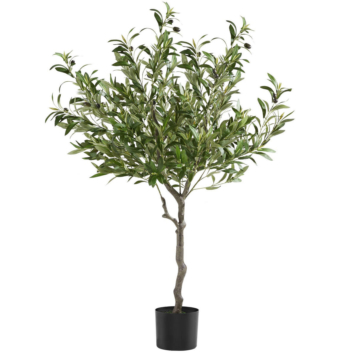 KÜNSTLICHER-OLIVENBAUM Oleand,stabiler Kunststoff-Blumentopf,grün - Grün, Kunststoff (120cm) - tectake