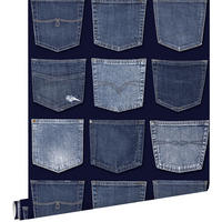 TAPETE Jeanstaschen 53 cm x 10.05 m - Blau, Papier (53/1000cm) - ESTAhome