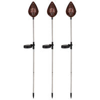 LED AUSSENLEUCHTE Stahl Kupfer 3er Set - Kupferfarben, Metall (8/8/85cm) - Globo Lighting