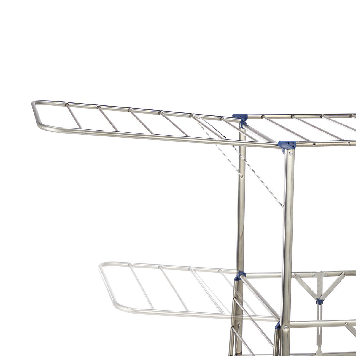 STOJAN na prádlo - strieborná, kov/plast (185.5/111/53cm) - Relaxdays