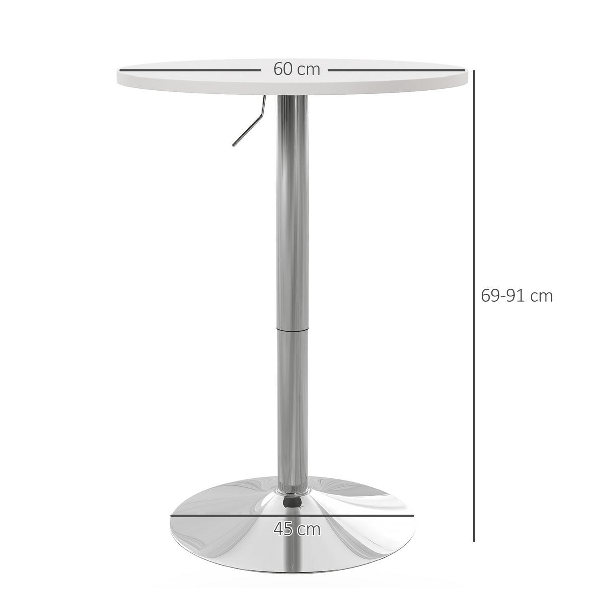 BARTISCH Weiß 1 Stück - Weiß, Naturmaterialien (60/60/91cm) - GiPP