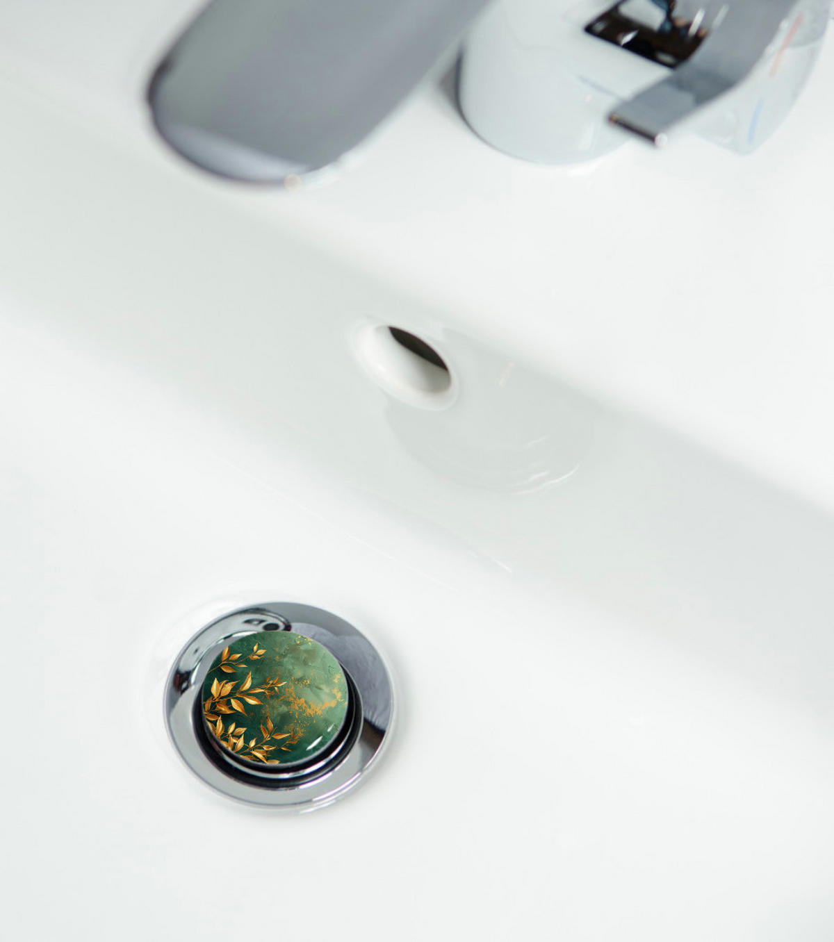 WASCHBECKENSTÖPSEL Greego - Orange/Grün, Kunststoff/Metall (4/7/7cm) - Sanilo