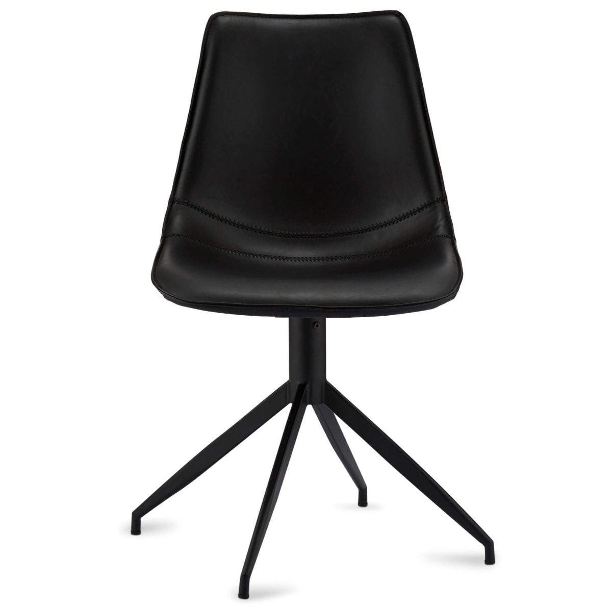 STUHL-SET 6 Stück in Kunstleder Schwarz - Schwarz, Textil/Metall (48/85/57cm) - Furnhouse