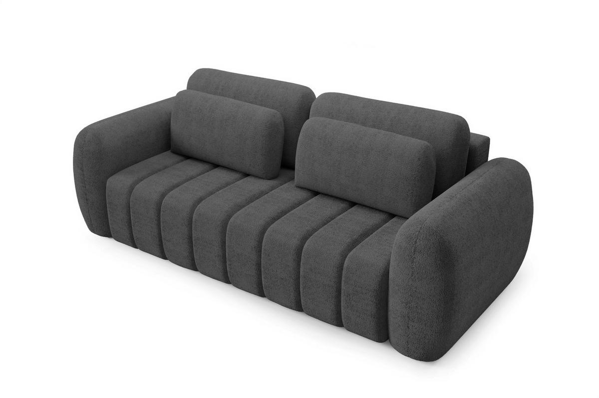 SCHLAFSOFA mit Bettkasten Premium Grau - Schwarz/Grau, Holz/Holzwerkstoff (266/95/110cm) - Furnisell