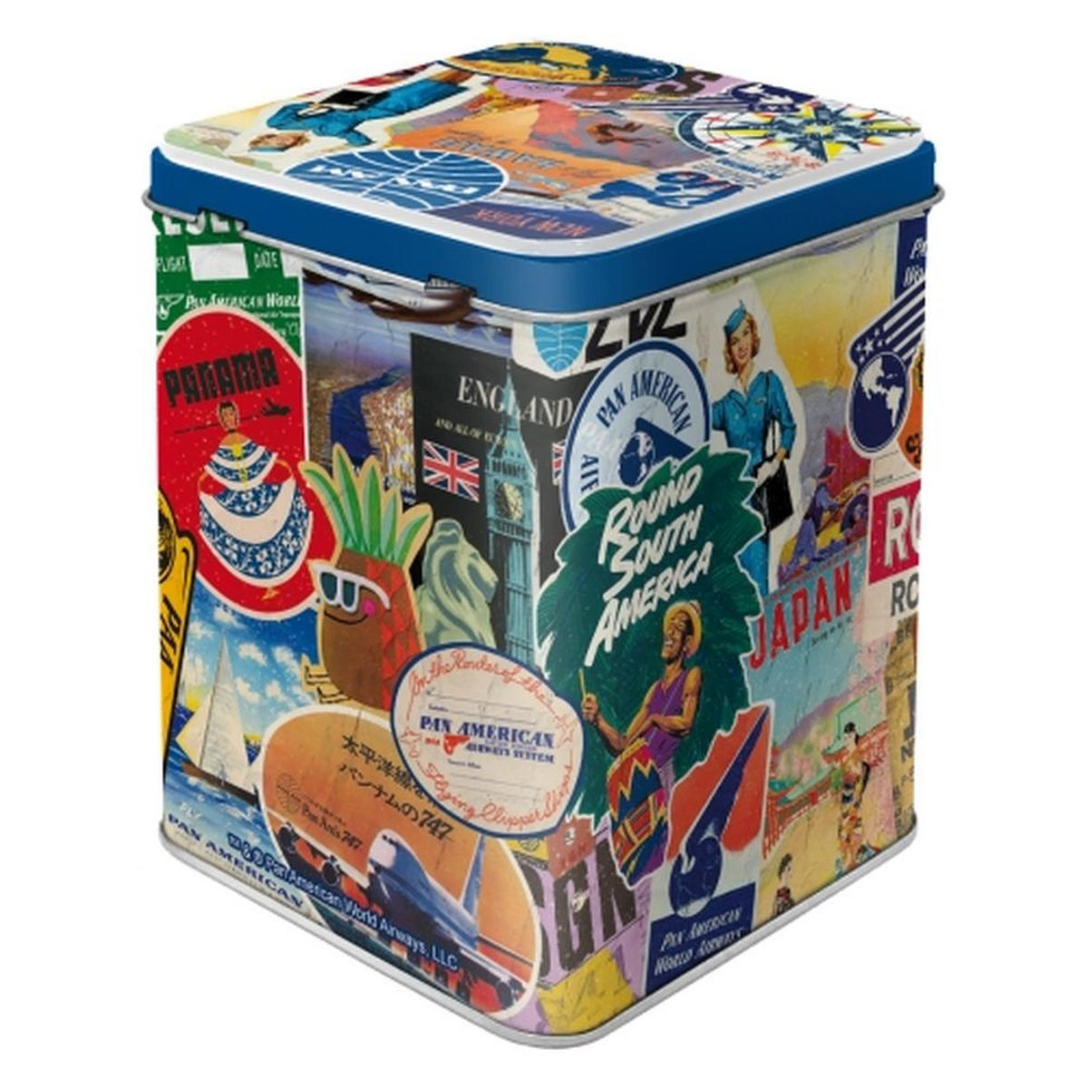 TEEDOSE Pan Am Travel Collage - Multicolor, Metall (7.5/9.5cm) - Nostalgic-Art