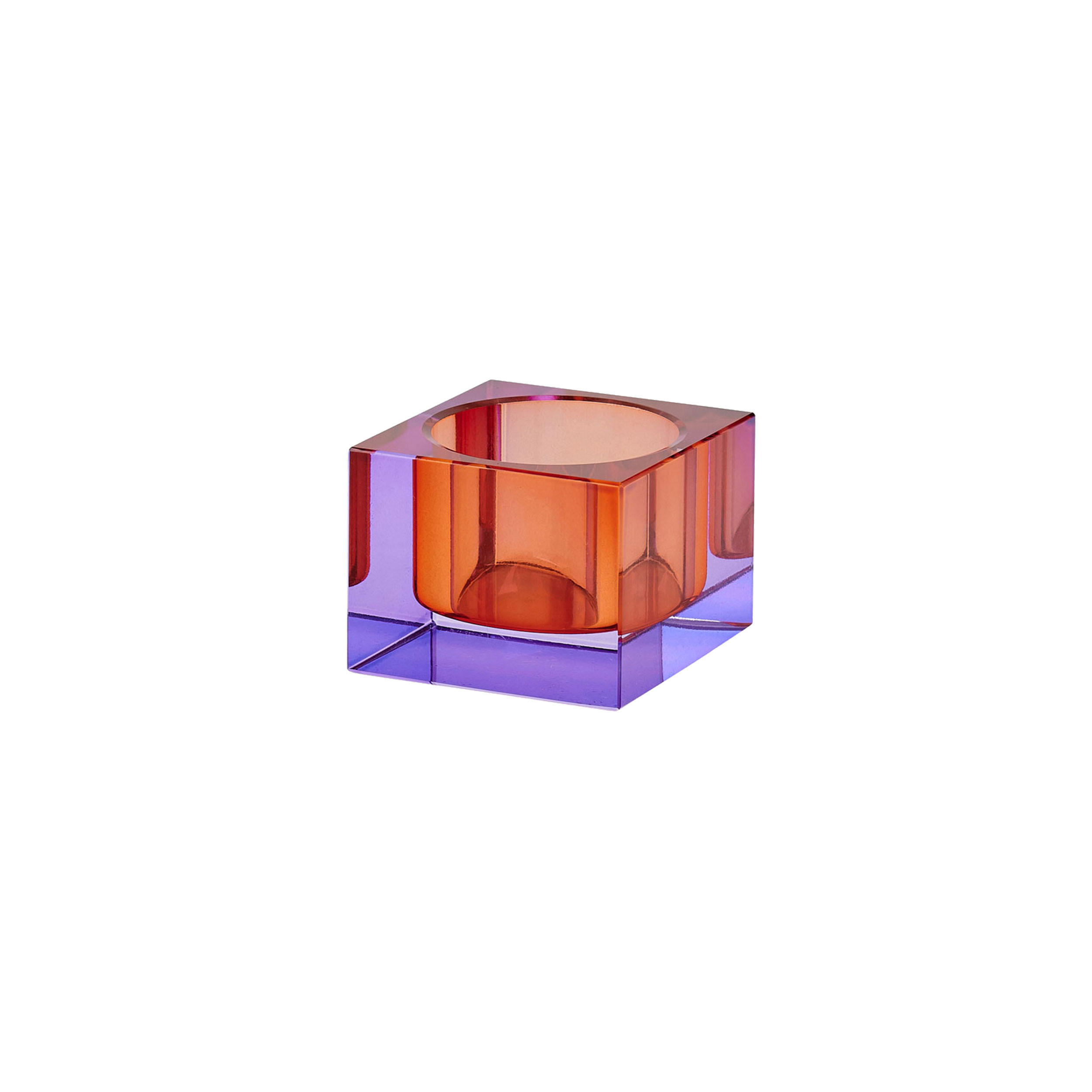 TEELICHTHALTER Sari XS, Kristallglas, Lila, Orange, 3.7 cm - Lila, Glas (9cm) - Gift Company