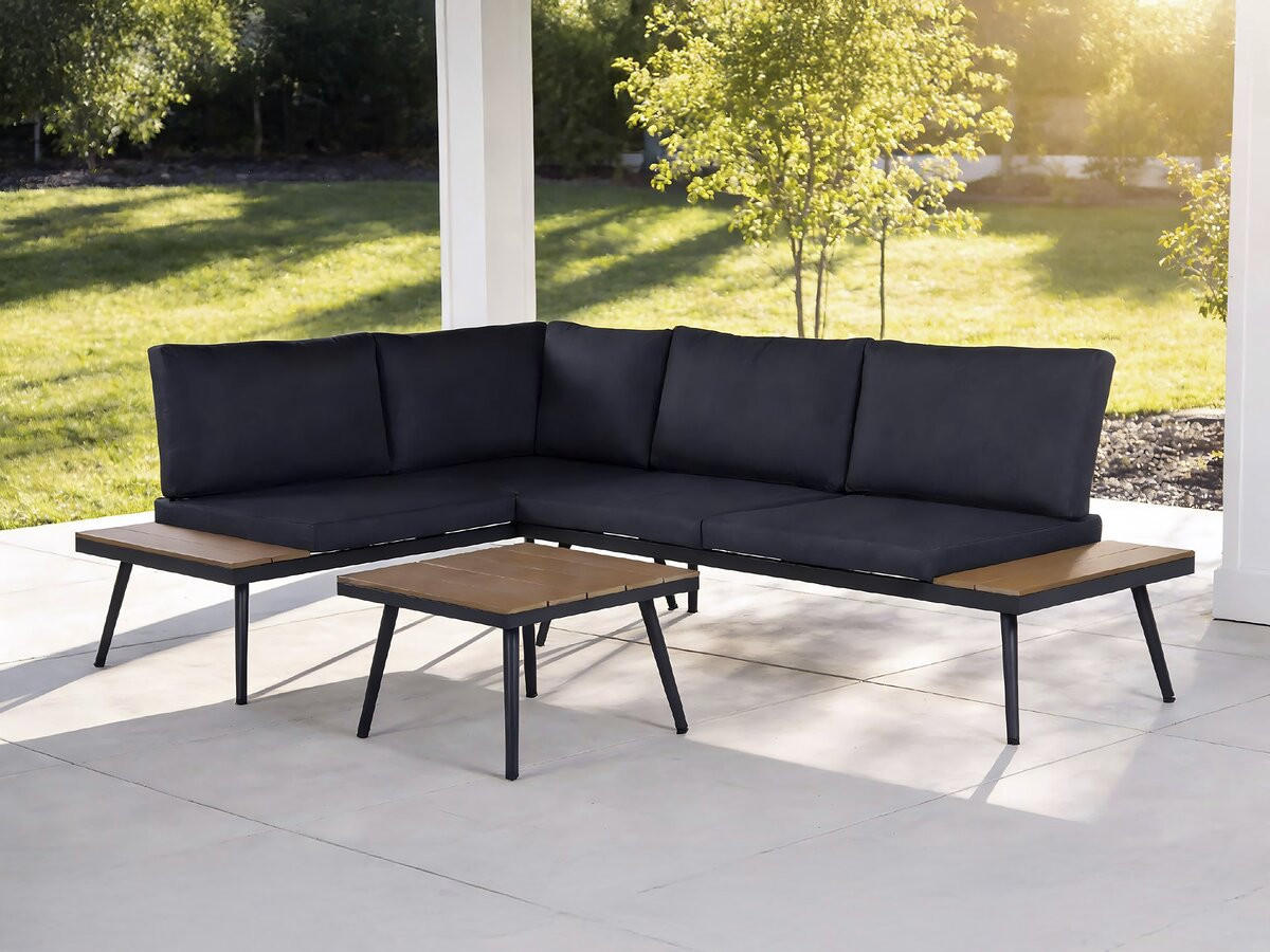 LOUNGEGARNITUR Mira 4-Sitzer Grau - Grau, Metall - Habitat Garten