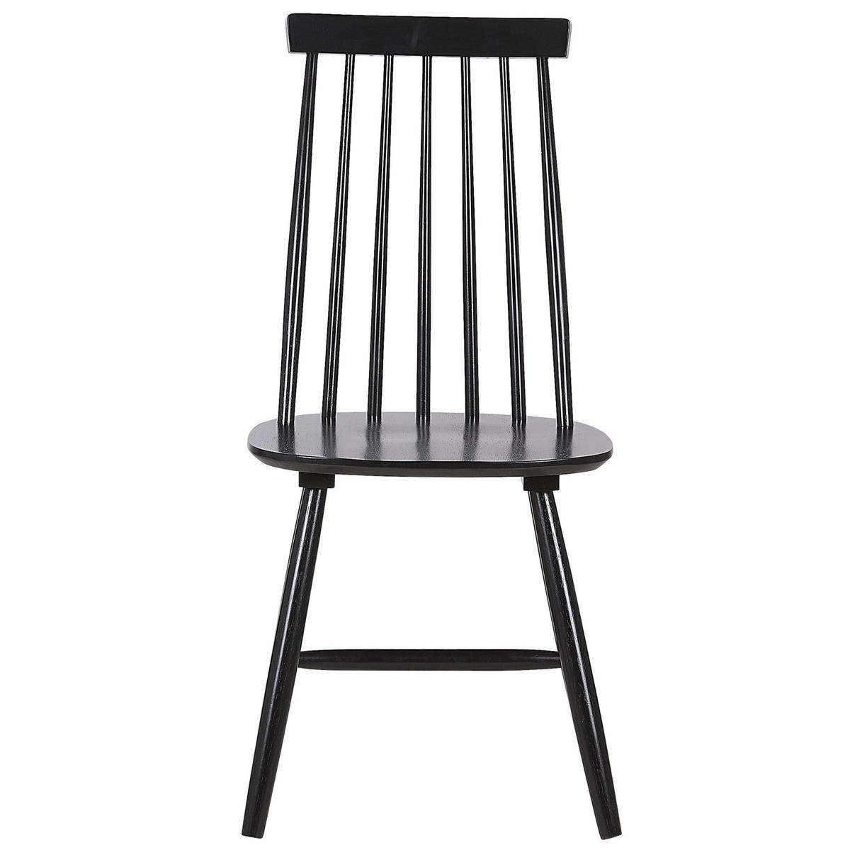 ESSZIMMERSTUHL 2er-Set Gummibaumholz Schwarz Burbank - Schwarz, Holz (45/95/44cm) - Beliani