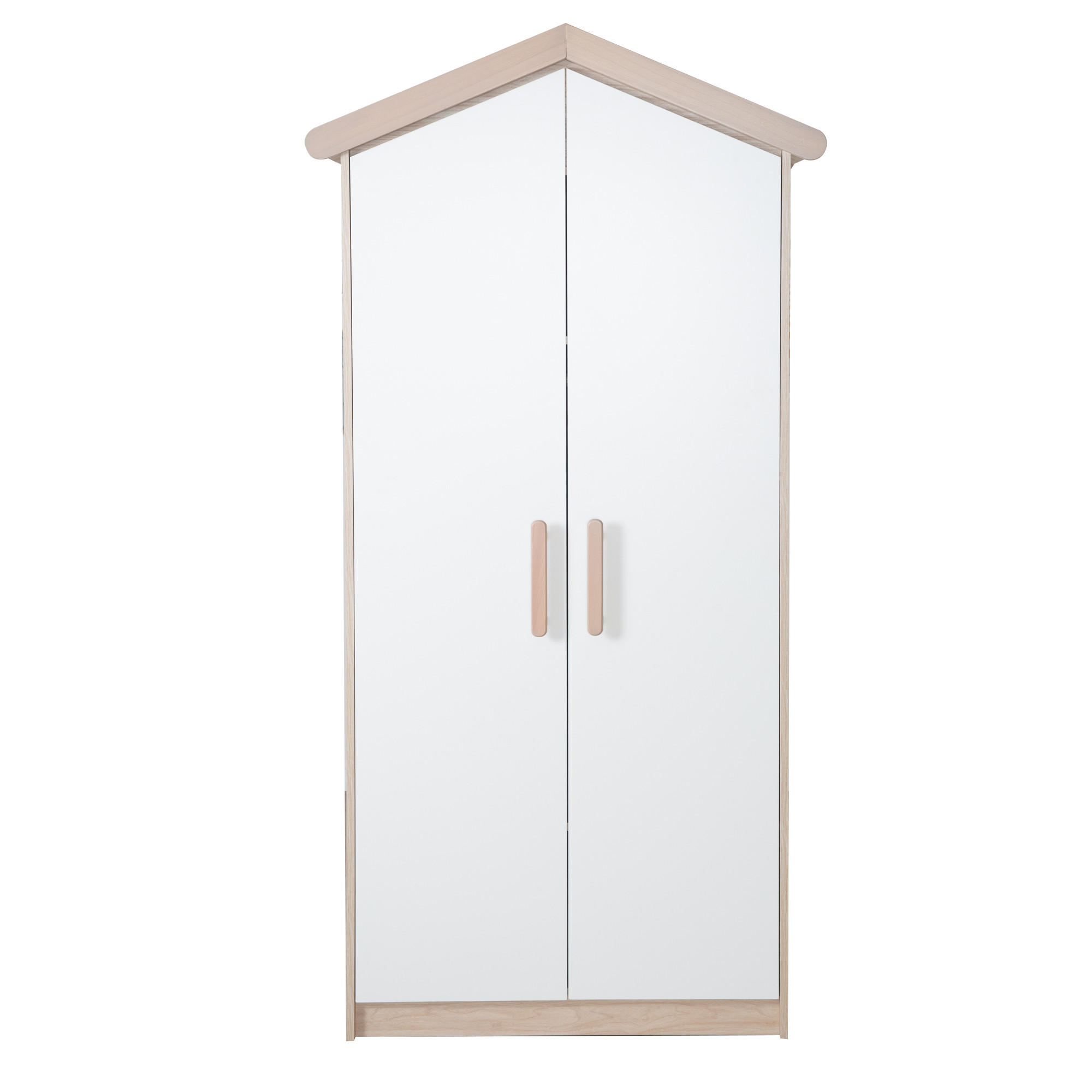 KINDERKLEIDERSCHRANK Cabane 2-türig - Eichefarben/Weiß, Holz/Holzwerkstoff (96/190/50cm) - Roba