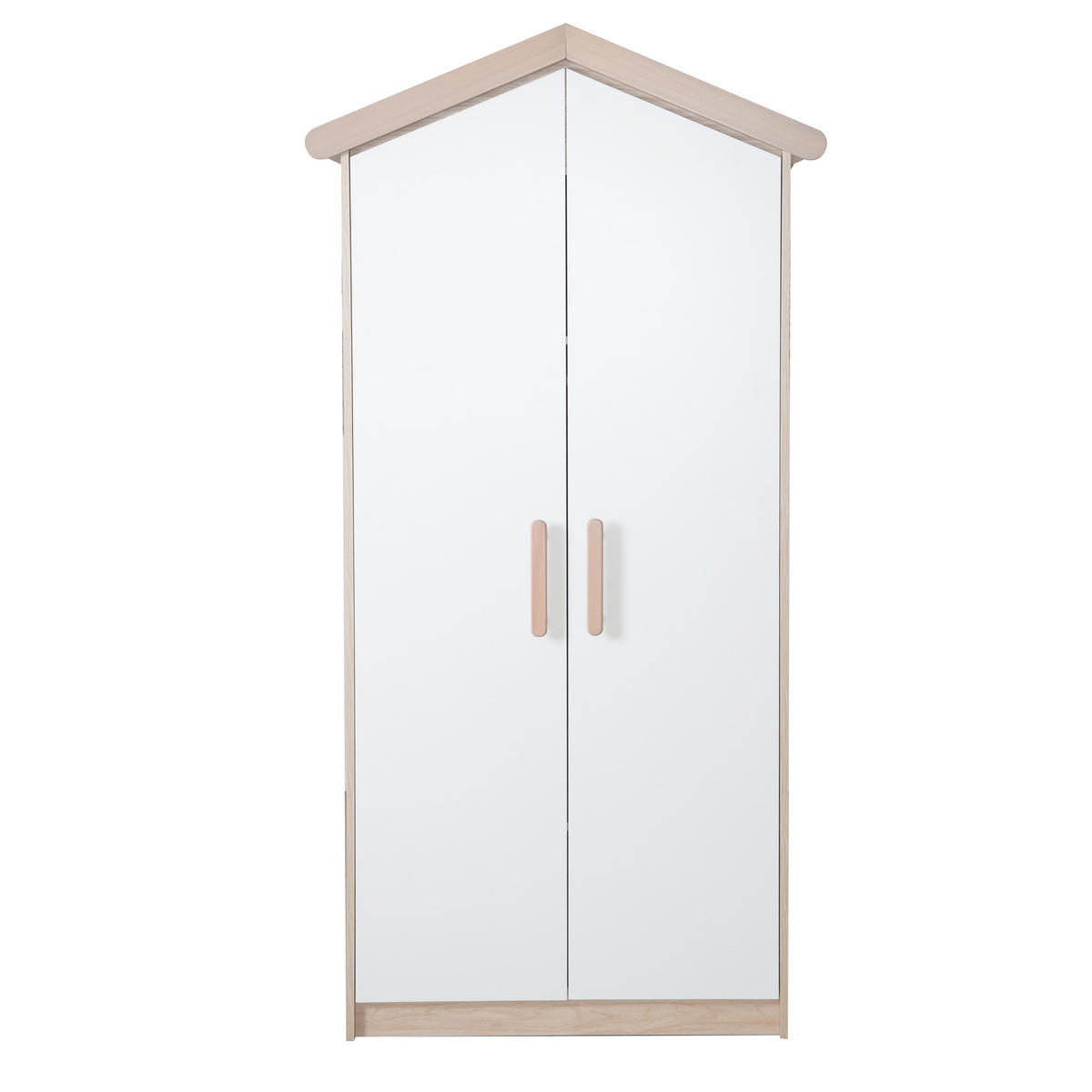 KINDERKLEIDERSCHRANK Cabane 2-türig - Eichefarben/Weiß, Holz/Holzwerkstoff (96/190/50cm) - Roba