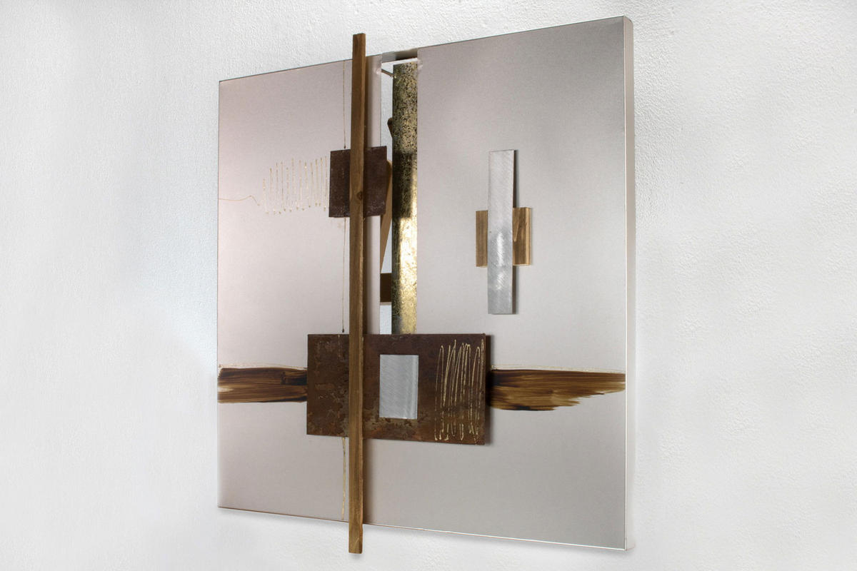 WANDDEKO Braun 83/83 cm - Goldfarben/Braun, Metall (83/83/6cm) - KUNSTLOFT