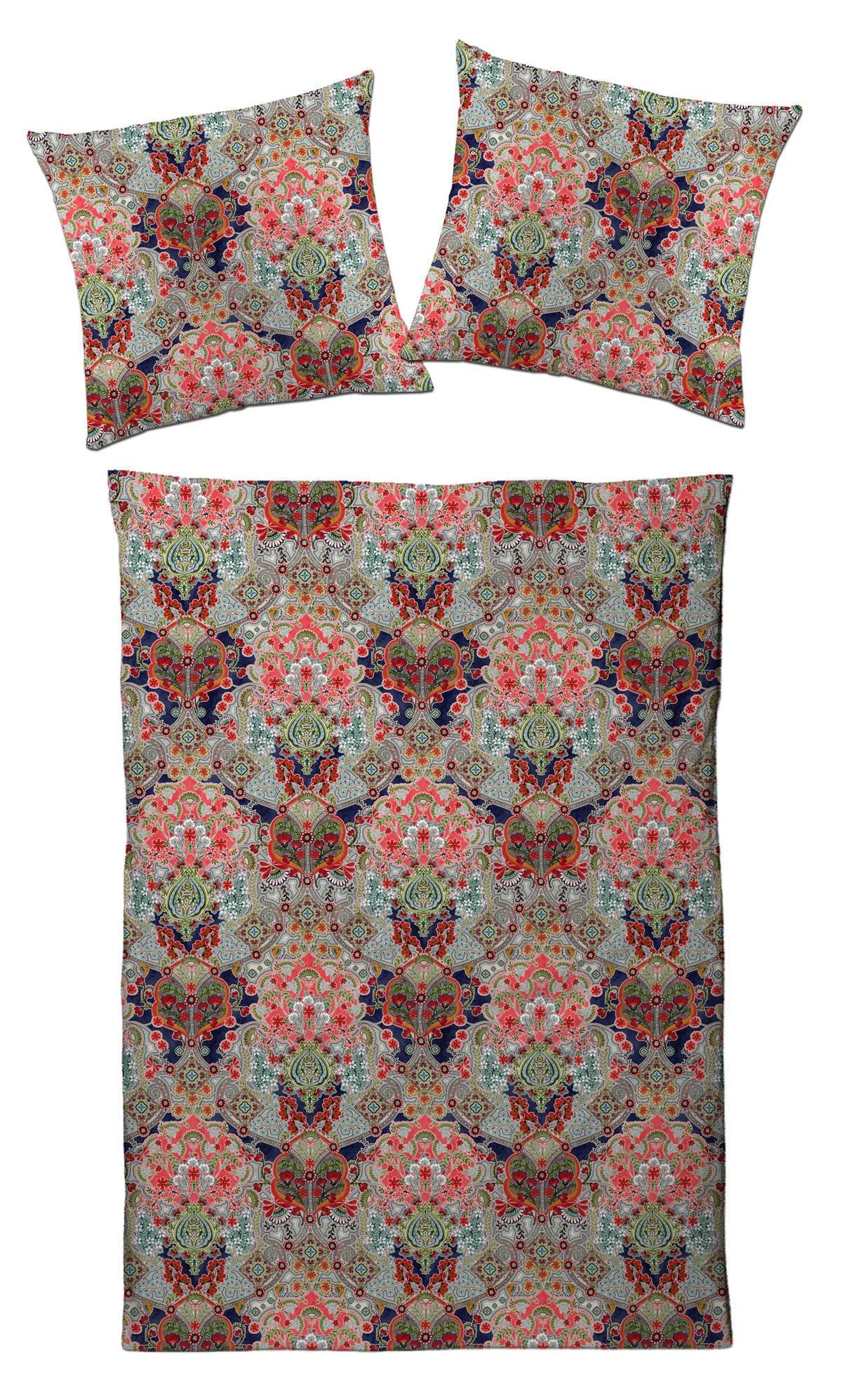 MAKO-SATIN-BETTWÄSCHE 135x200 Bettbezug Ornamente Muster bunt Baumwoll Bettwaren - Made in Germany - Multicolor, Textil (135/200cm) - Carpe Sonno
