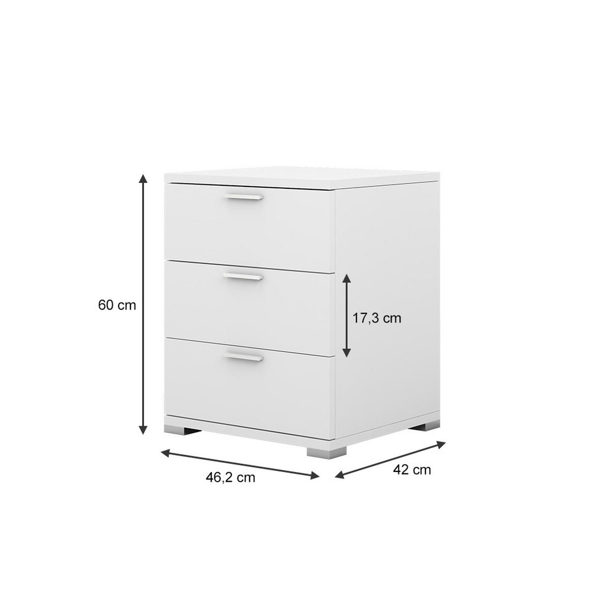 NACHTTISCH Marseille Weiß 46.2 x 60 cm - Weiß, Holzwerkstoff (46.2/60/42cm) - Vicco