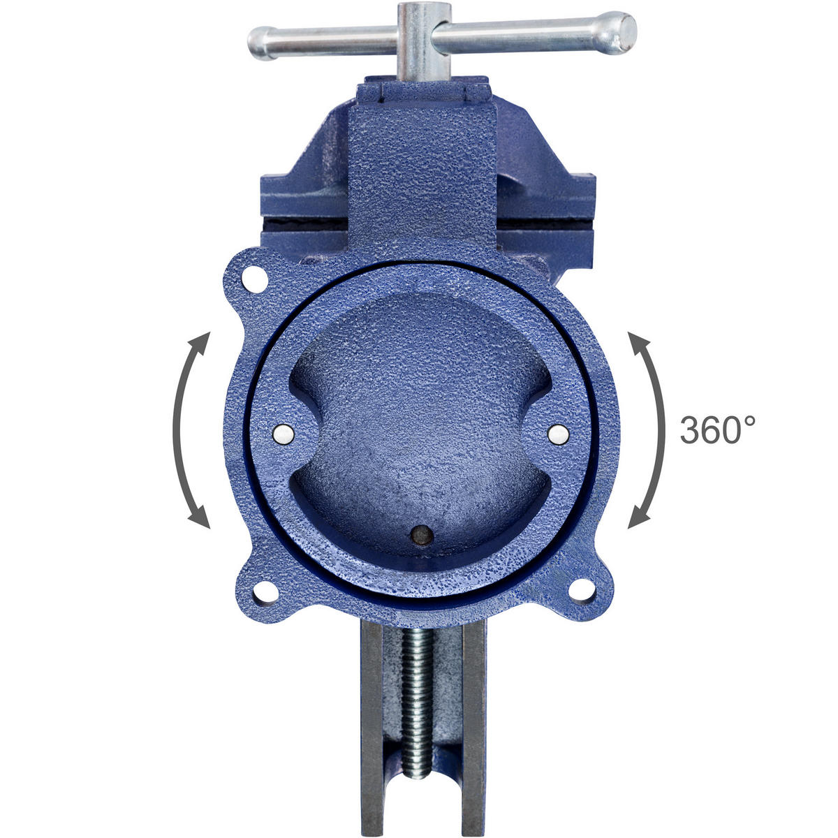 SCHRAUBSTOCK ,3 Anschraublöcher,blau - Blau, Metall (33/15/17cm) - tectake