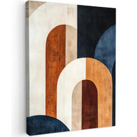 LEINWANDBILD Abstrakt - Formen - Dunkelblau 30x40 cm - Cognac, Textil (30/40cm) - MuchoWow