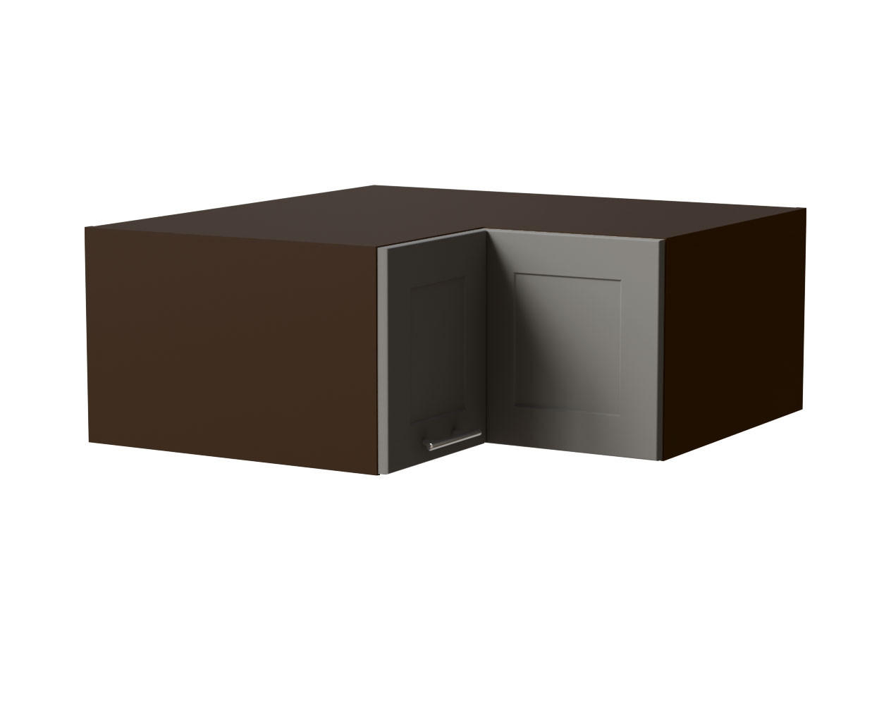 ECKAUFSATZSCHRANK Oslo W14/90/36 Lava / Dust Grey Matt 90 / 90 / 36cm - Dunkelgrau/Grau, Holz/Holzwerkstoff (90/36/90cm) - Feldmann-Wohnen