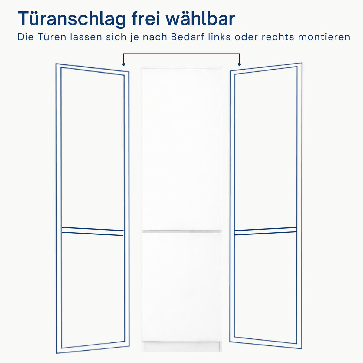 MEHRZWECKSCHRANK 2-türig mit 5 Einlegeböden in Weiß - Weiß, Holzwerkstoff (50/180.5/40cm) - Home Collective