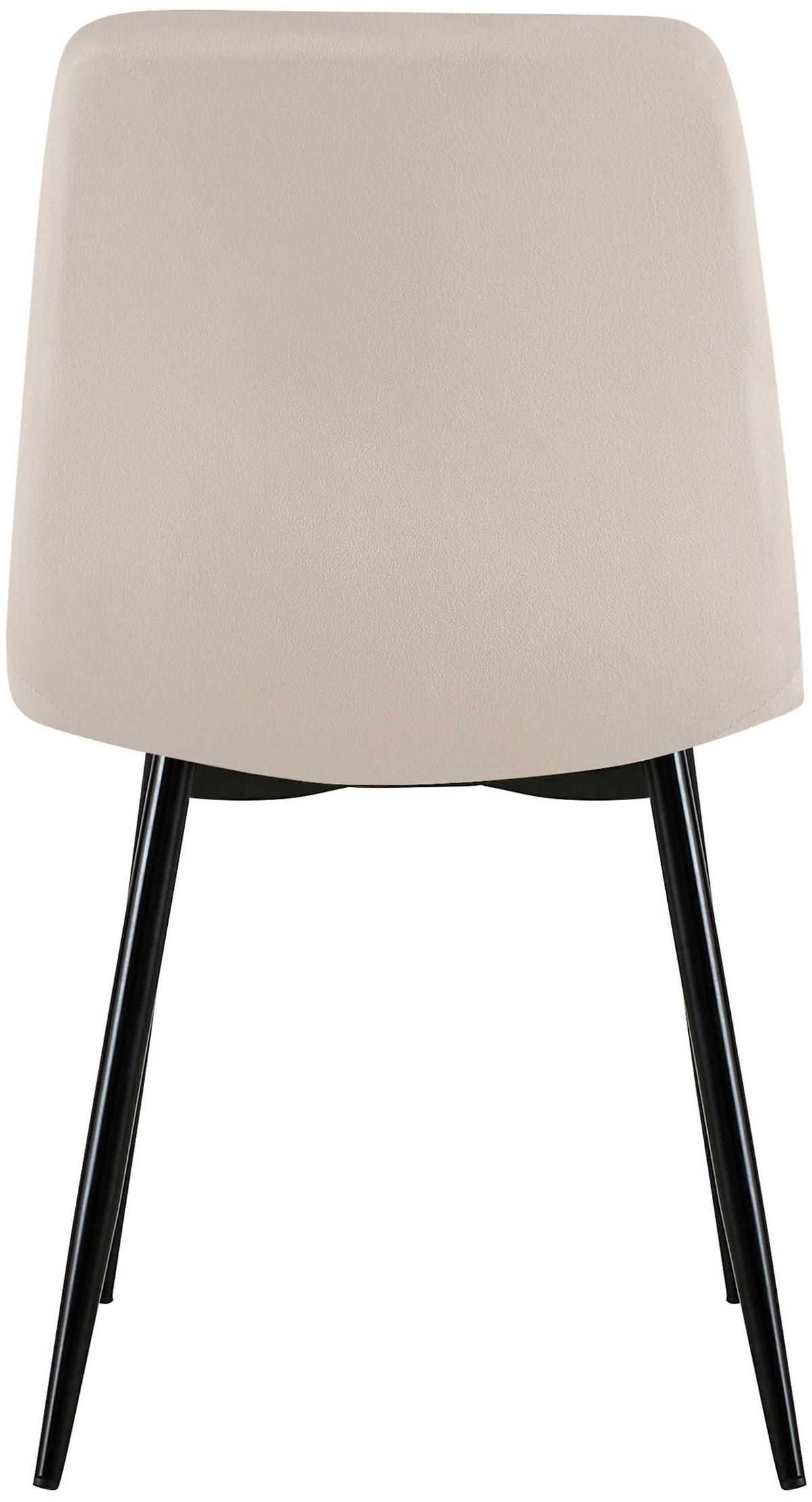 STUHL 4er Set Samt Creme - Creme/Schwarz, Textil/Metall (45/88/53cm) - CLP