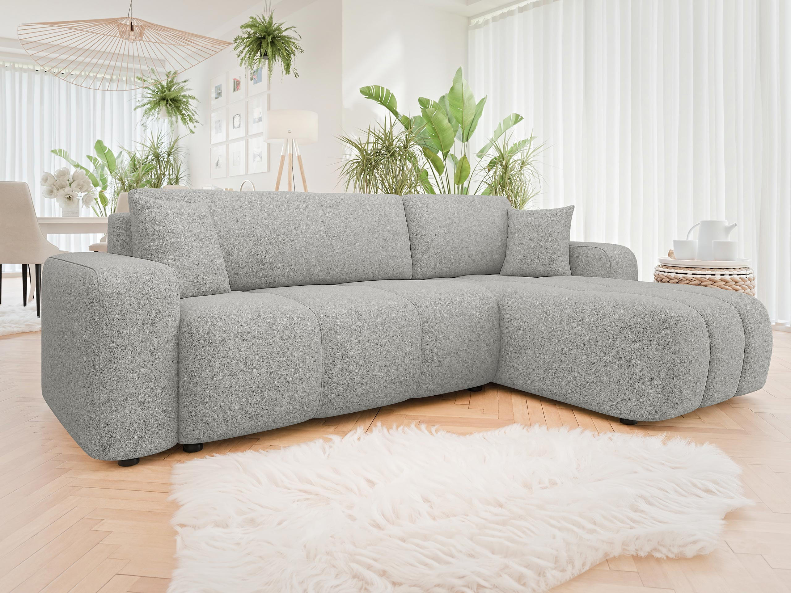 ECKSOFA Furyn - Schwarz/Grau, Holz/Kunststoff (244/145cm) - MIRJAN24