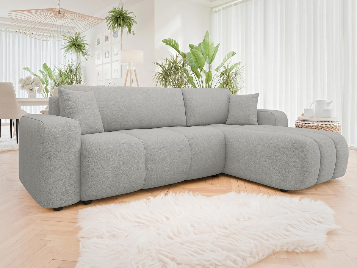 ECKSOFA Furyn - Schwarz/Grau, Holz/Kunststoff (244/145cm) - MIRJAN24