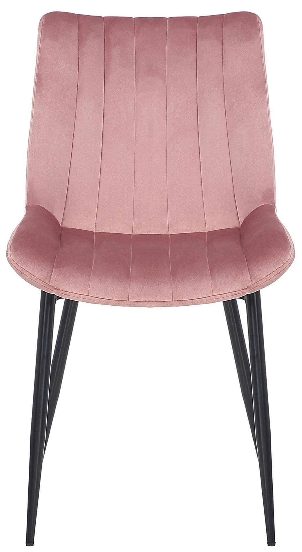STUHL Samt pink - Pink/Schwarz, Textil/Metall (46/82/61cm) - CLP
