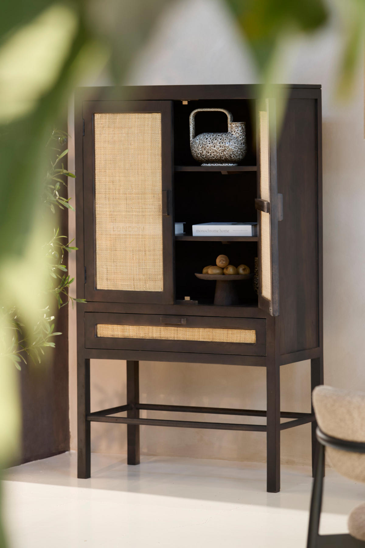 SCHRANK Nipos Braun 90/45/160 cm - Braun, Holz (45/160/90cm) - Light & Living