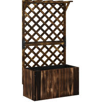 BLUMENKASTENHALTER mit Rankgitter & Hängedach Fichtenholz 64x33x122 cm - Braun, Holz (33/122/64cm) - Modfu