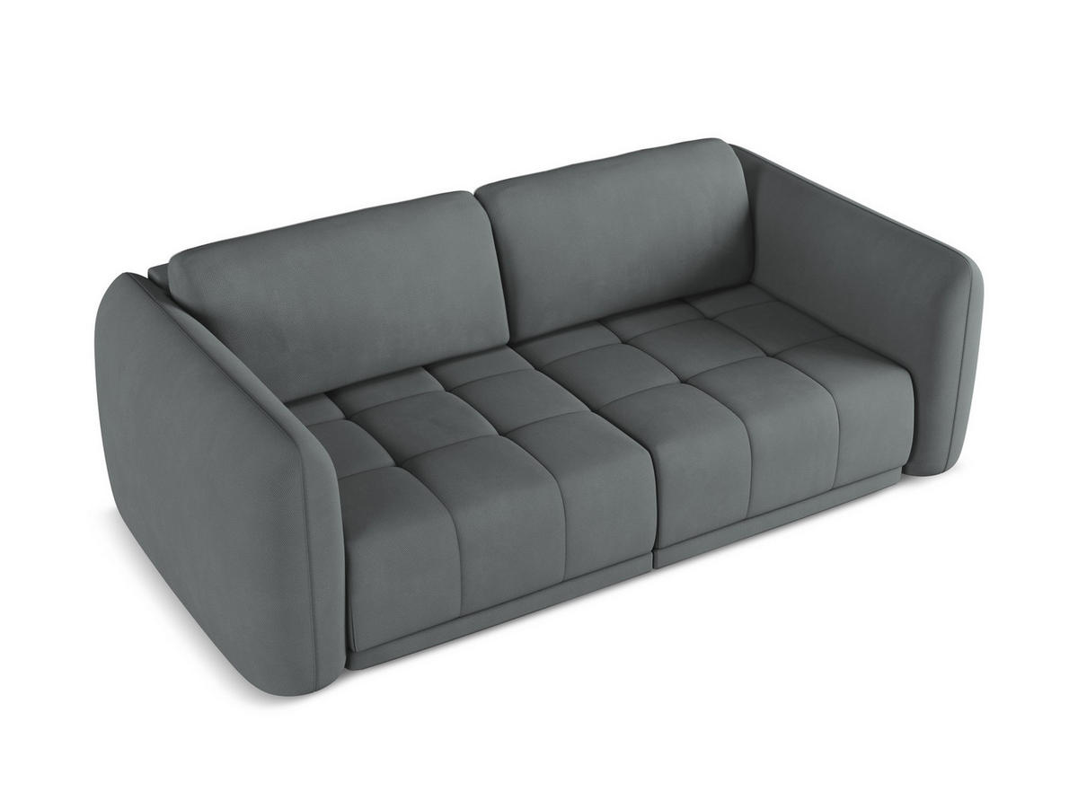 3-SITZER SOFA Chenille Stoff Grau - Schwarz/Graphitfarben, Kunststoff/Textil (210/74/105cm) - Makamii