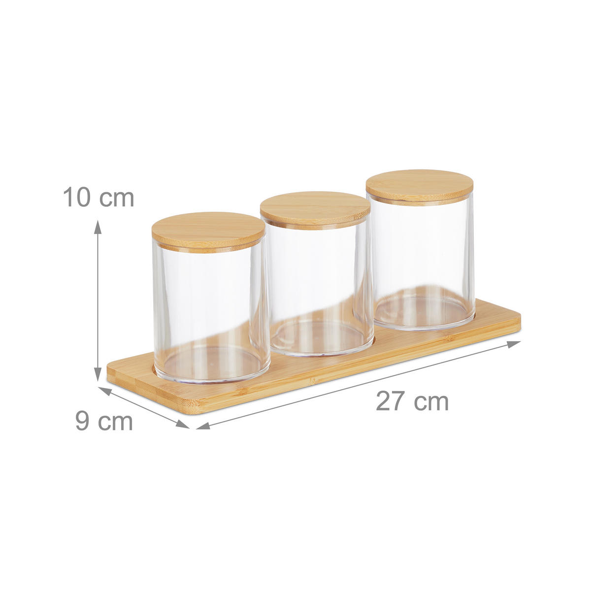 WATTESTÄBCHENBEHÄLTER - Multicolor, Holz/Kunststoff (27/10/9cm) - Relaxdays