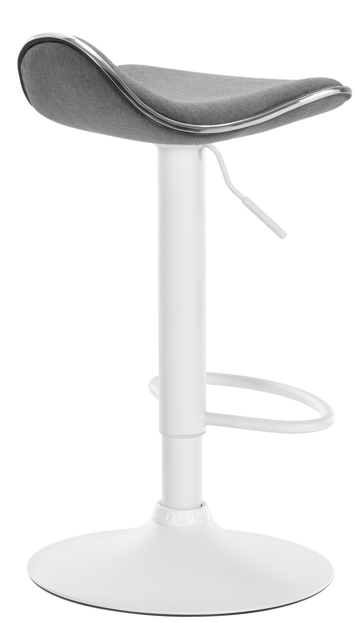 BARHOCKER Stoff hellgrau - Hellgrau/Weiß, Textil/Metall (45/71/45cm) - CLP