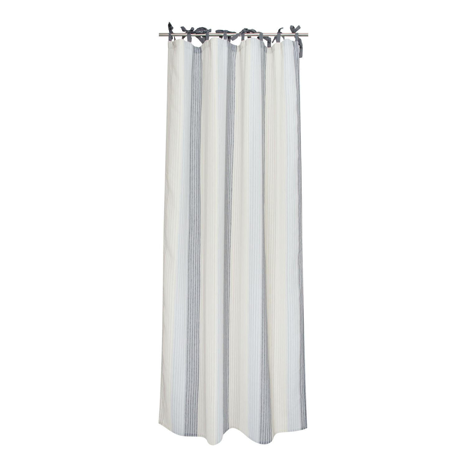 SCHLAUFENVORHANG MIT STREIFEN STROKE Halbtransparent - Grau, Textil (130/0.5/250cm) - Tom Tailor