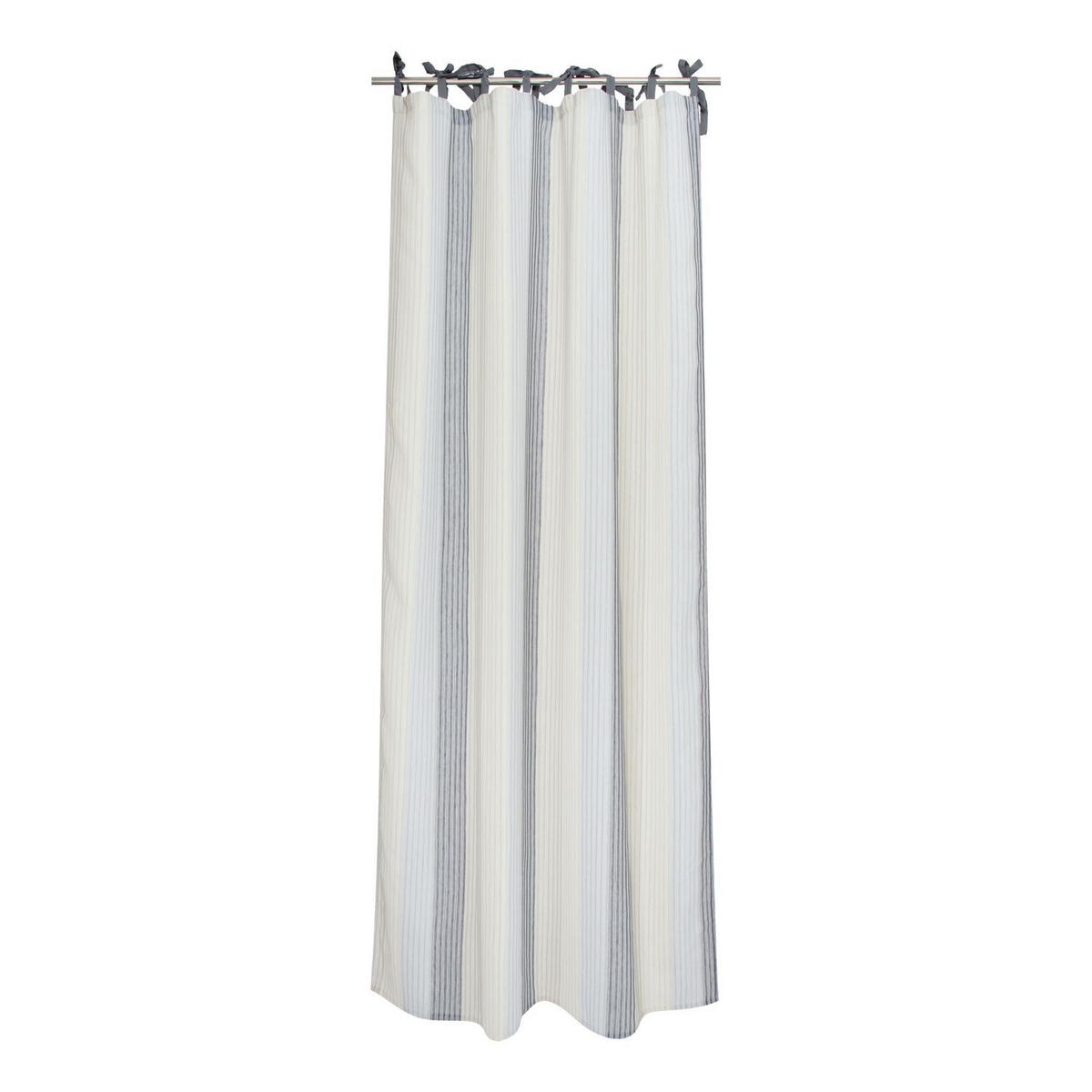 SCHLAUFENVORHANG MIT STREIFEN STROKE Halbtransparent - Grau, Textil (130/0.5/250cm) - Tom Tailor