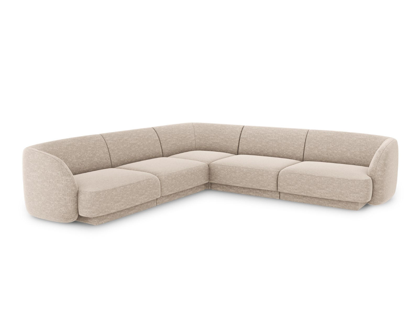 WENDBARES-ECKSOFA Miley aus Chenille-Stoff beige 5 Sitzplätze - Beige, Textil (255/255cm) - Micadoni