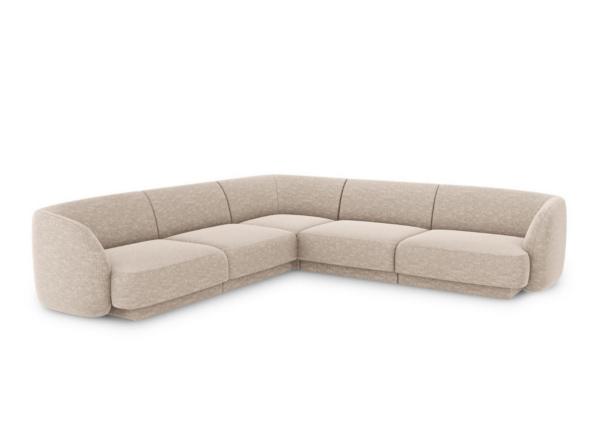 WENDBARES-ECKSOFA Miley aus Chenille-Stoff beige 5 Sitzplätze - Beige, Textil (255/255cm) - Micadoni